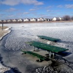 Frozen Picnic Tables, After Monet